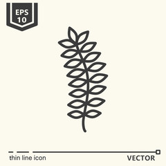 Thin line icon series - tropical leaf