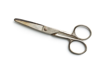 Top view of old scissors