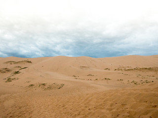 Fototapeta na wymiar Landscape with dunes in Mongolia desert of Gobi