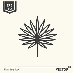 Thin line icon series - tropical leaf