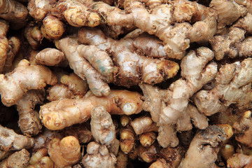 small africa ginger roots background