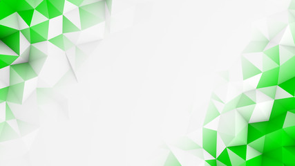 Green polygons and free space abstract 3D render background