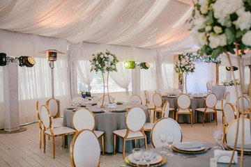 Wedding reception in grey