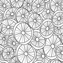 Black and white seamless abstract pattern for coloring.Hand- drawing doodles. Art therapy coloring page.