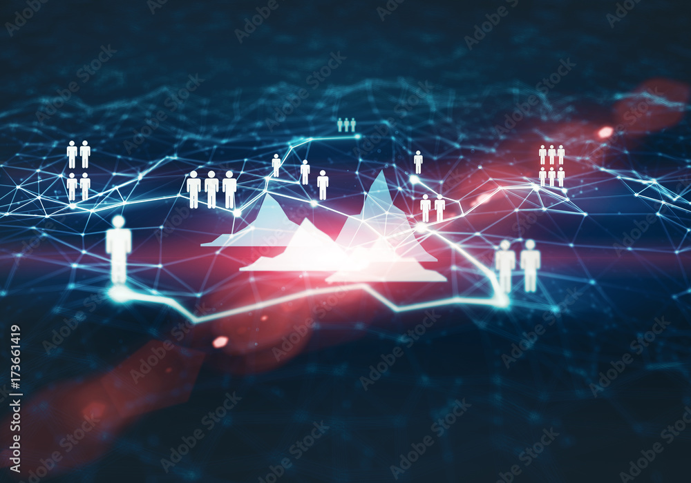 Poster abstract background with network technologies.