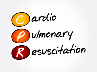 CPR - Cardiopulmonary Resuscitation, acronym health concept background