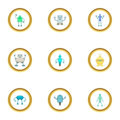 Android icons set, cartoon style