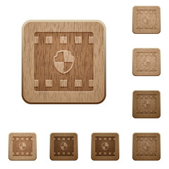 Protected movie wooden buttons
