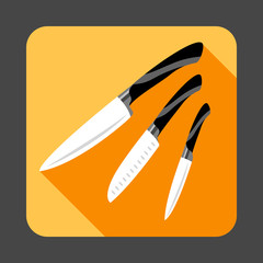 Knifes set concept background, cartoon style