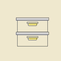 Illustration of drawer vector icon 