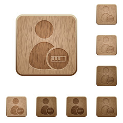 User account processing wooden buttons