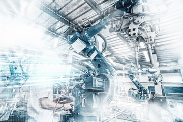 An industrial robot in a workshop