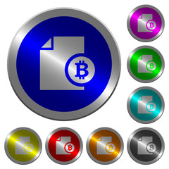 Bitcoin financial report luminous coin-like round color buttons