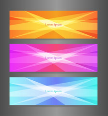 Set three abstract modern banner texture. Vector banner background for web banner design.
