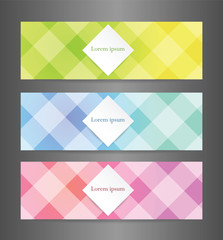 Set three abstract modern banner texture. Vector banner background for web banner design