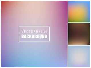 Abstract Creative concept vector multicolored blurred background set. For Web and Mobile Applications, art illustration template design, business infographic and social media, modern decoration