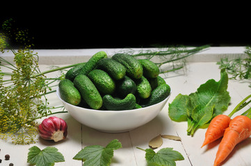 vegetables from the garden on the table
