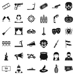 Glasses icons set, simle style