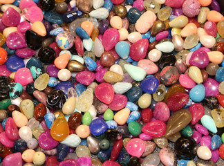 colorful stones for decorations or for creating necklaces