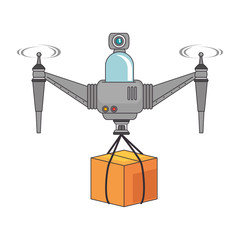 drone flying technology with box