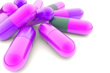 Capsule pill isolated