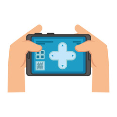 hand user with drone remote control icon