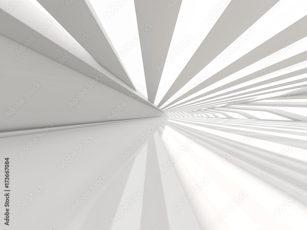 Poster abstract modern architecture background, empty white open space interior. 3d rendering