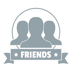 Friends logo, simple gray style