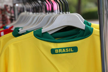 t-shirts with the text BRASIL which means Brazil for sale in the