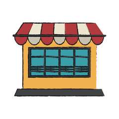 window shop sun umbrella vector icon illustration graphic design