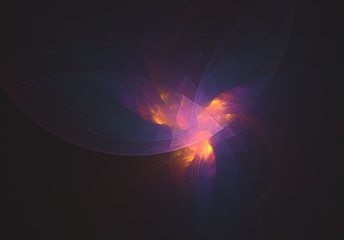 Abstract dark background with flower of flame