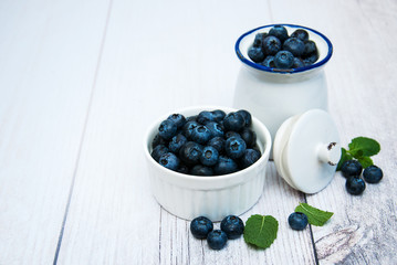 Fresh blueberries on a table