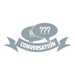 Conversation logo, simple gray style