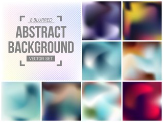 Abstract Creative concept vector multicolored blurred background set. For Web and Mobile Applications, art illustration template design, business infographic and social media, modern decoration