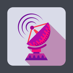 Parabolic antenna concept background, cartoon style