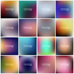 Obraz premium Abstract Creative concept vector multicolored blurred background set. For Web and Mobile Applications, art illustration template design, business infographic and social media, modern decoration