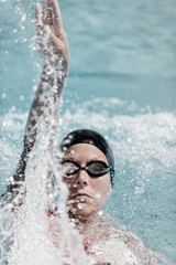 Backstroke female swimmer