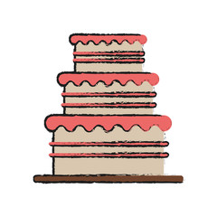 birthday tower pink cake vector icon illustration graphic design