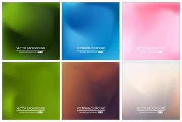 Abstract Creative concept vector multicolored blurred background set. For Web and Mobile Applications, art illustration template design, business infographic and social media, modern decoration