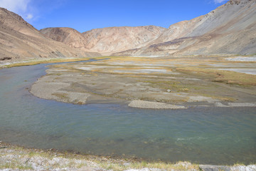 Beautiful remote Tajik National Park, Bartang Valley, Pamir Mountain Range, Tajikistan