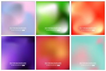 Abstract Creative concept vector multicolored blurred background set. For Web and Mobile Applications, art illustration template design, business infographic and social media, modern decoration