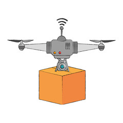 drone flying technology with box