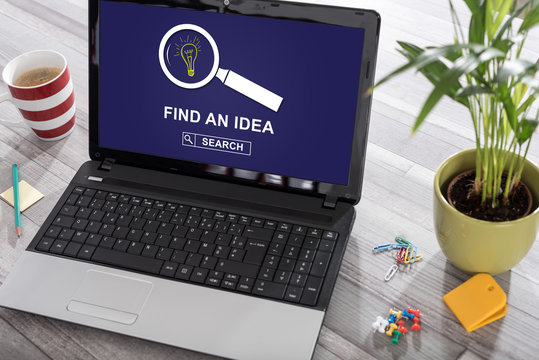 Idea search concept on a laptop