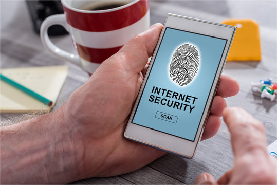 Internet security concept on a smartphone