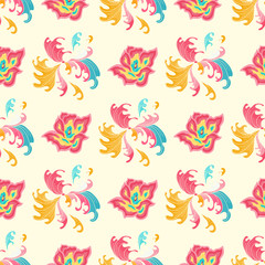 abstract psychedelic background color roses seamless pattern