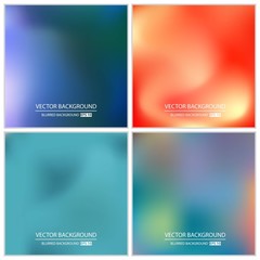 Abstract Creative concept vector multicolored blurred background set. For Web and Mobile Applications, art illustration template design, business infographic and social media, modern decoration