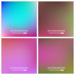 Obraz na płótnie Canvas Abstract Creative concept vector multicolored blurred background set. For Web and Mobile Applications, art illustration template design, business infographic and social media, modern decoration