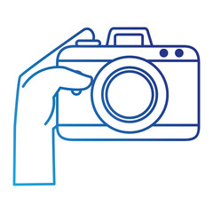 hand user with camera photographic isolated icon