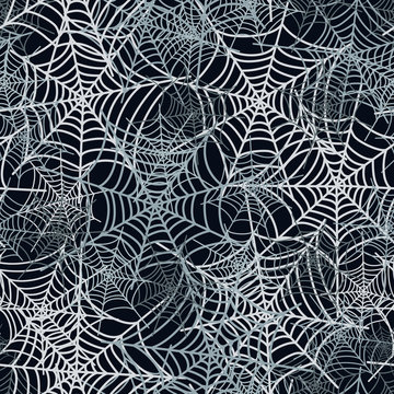 Spider web network, seamless background. Webs seamless pattern