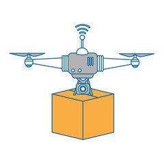 drone flying technology with box
